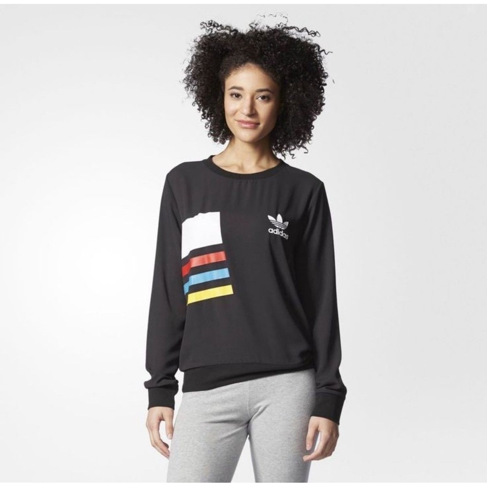 Adidas Women's Chiffon Crew Sweatshirts Black